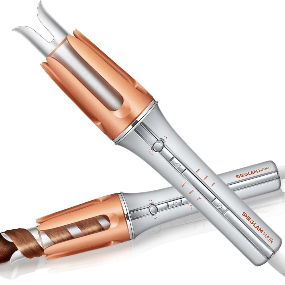 Automatic Curling Iron 1 1/4 inch Ceramic Rotating Fast Heating Travel Safe